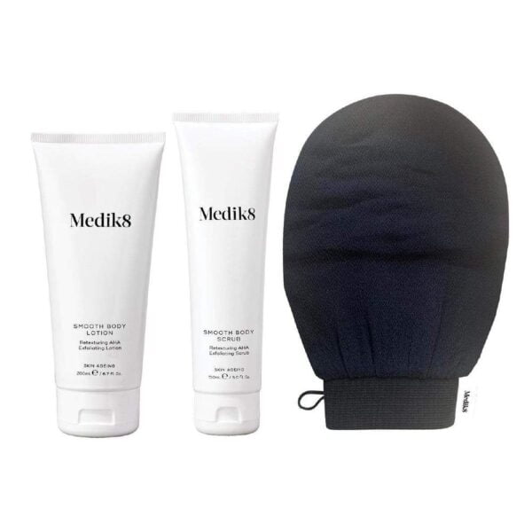 Medik8 Smooth Body Exfoliation Kit is available in Australia and New Zealand from Skin Clinica